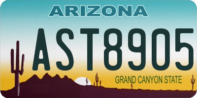 AZ license plate AST8905