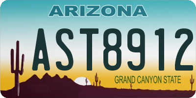 AZ license plate AST8912
