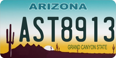 AZ license plate AST8913