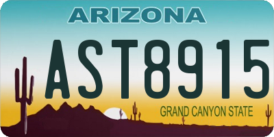AZ license plate AST8915