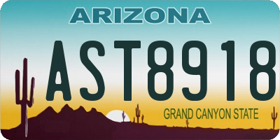 AZ license plate AST8918