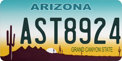 AZ license plate AST8924