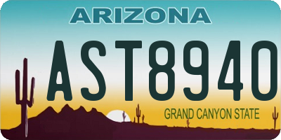 AZ license plate AST8940