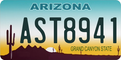 AZ license plate AST8941