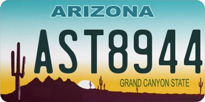 AZ license plate AST8944