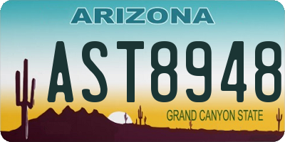 AZ license plate AST8948