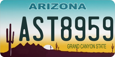 AZ license plate AST8959