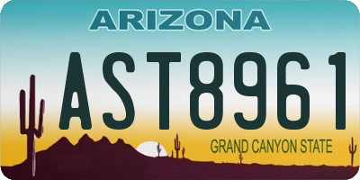 AZ license plate AST8961