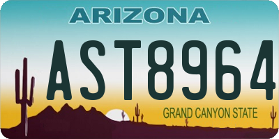 AZ license plate AST8964