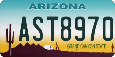 AZ license plate AST8970