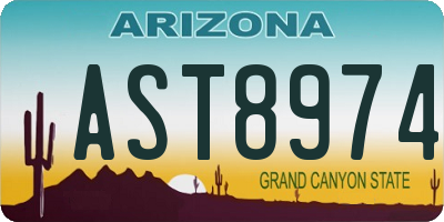 AZ license plate AST8974