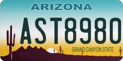 AZ license plate AST8980
