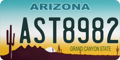 AZ license plate AST8982