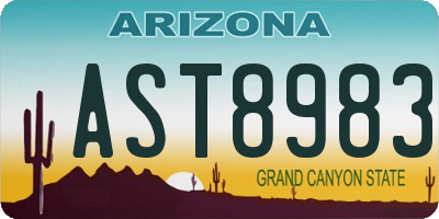AZ license plate AST8983