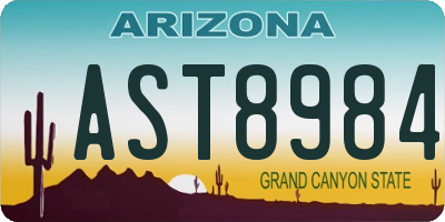 AZ license plate AST8984
