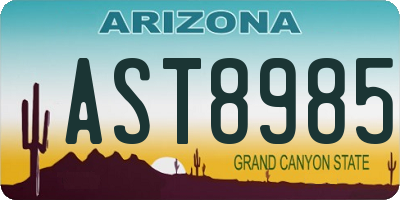 AZ license plate AST8985