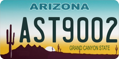 AZ license plate AST9002