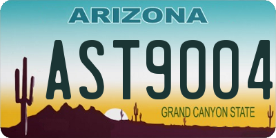 AZ license plate AST9004