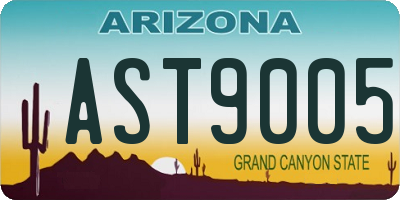 AZ license plate AST9005