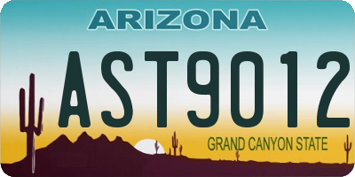 AZ license plate AST9012