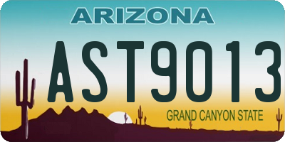 AZ license plate AST9013