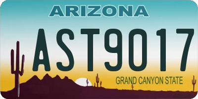 AZ license plate AST9017