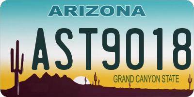 AZ license plate AST9018