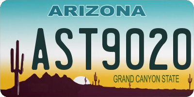 AZ license plate AST9020