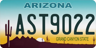 AZ license plate AST9022