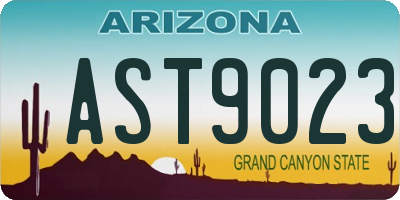 AZ license plate AST9023
