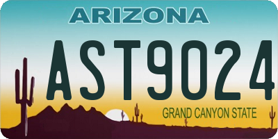 AZ license plate AST9024