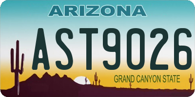 AZ license plate AST9026