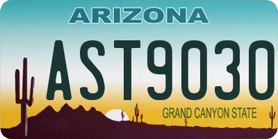 AZ license plate AST9030