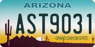 AZ license plate AST9031
