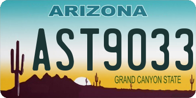 AZ license plate AST9033