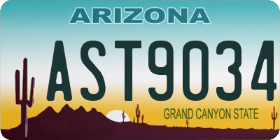 AZ license plate AST9034