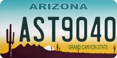 AZ license plate AST9040
