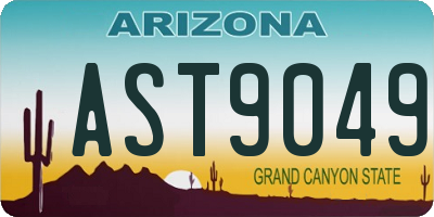 AZ license plate AST9049