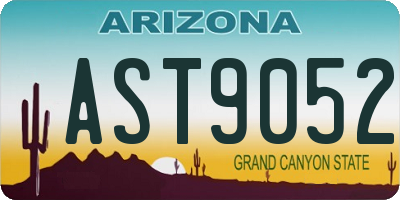 AZ license plate AST9052