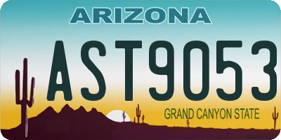AZ license plate AST9053