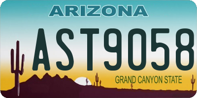 AZ license plate AST9058