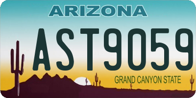 AZ license plate AST9059