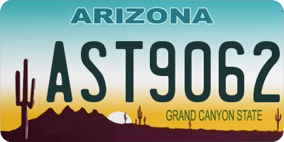 AZ license plate AST9062
