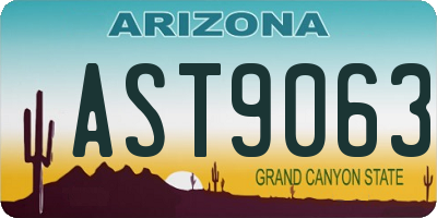 AZ license plate AST9063