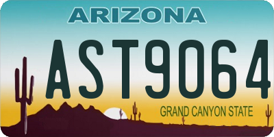 AZ license plate AST9064