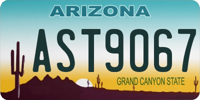 AZ license plate AST9067