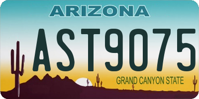 AZ license plate AST9075