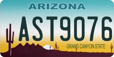 AZ license plate AST9076