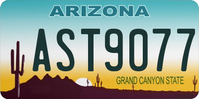 AZ license plate AST9077