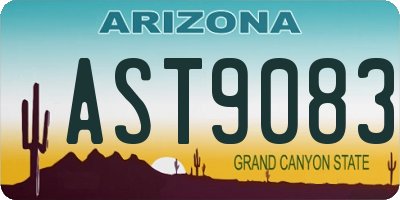AZ license plate AST9083